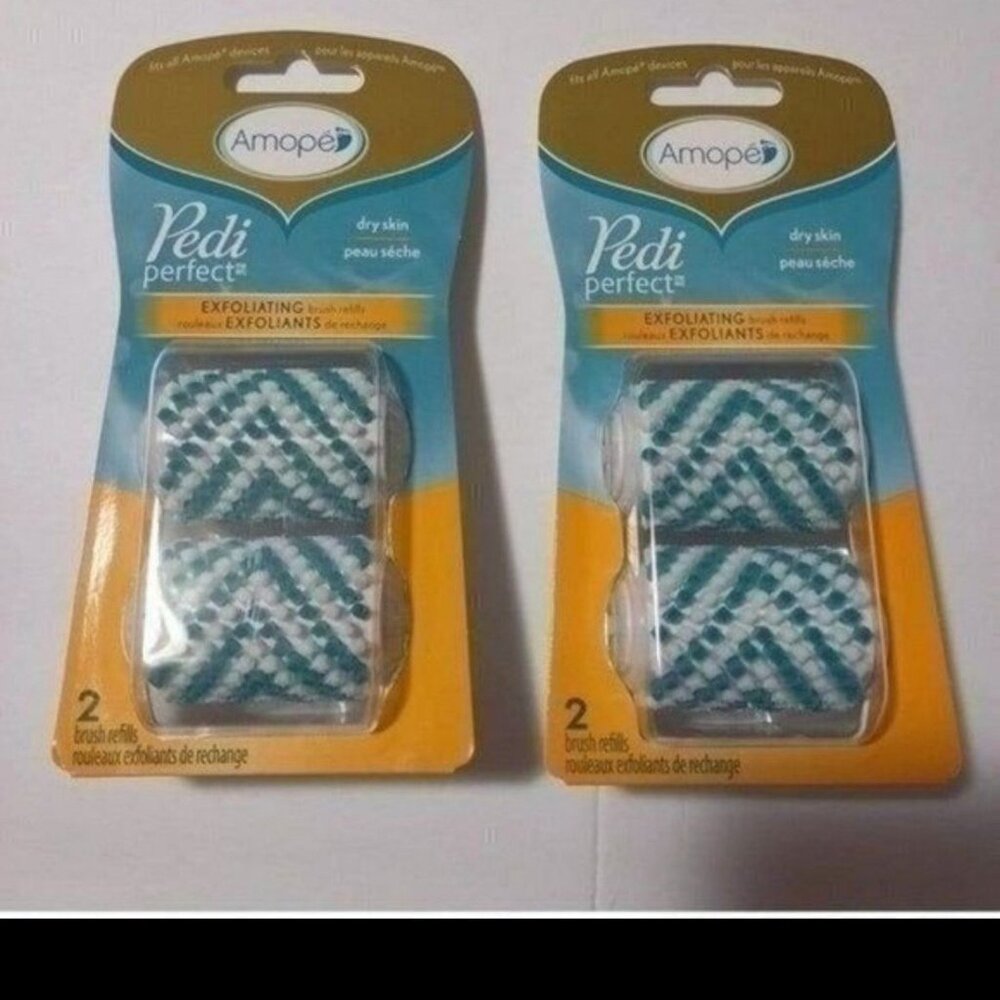AMOPE PEDI PERFECT EXFOLIATING BRUSH REFILL-2 PACKS-NEW